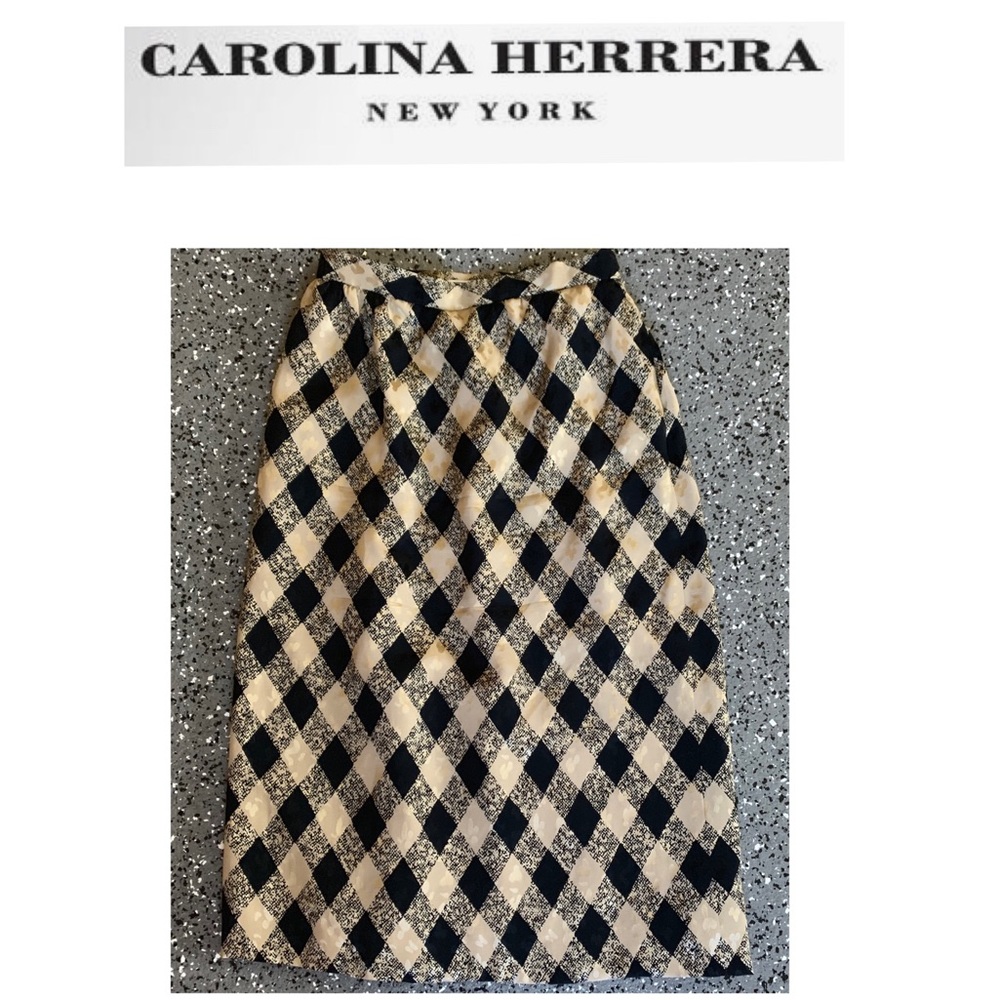 Carolina Herrera plaid A-line skirt